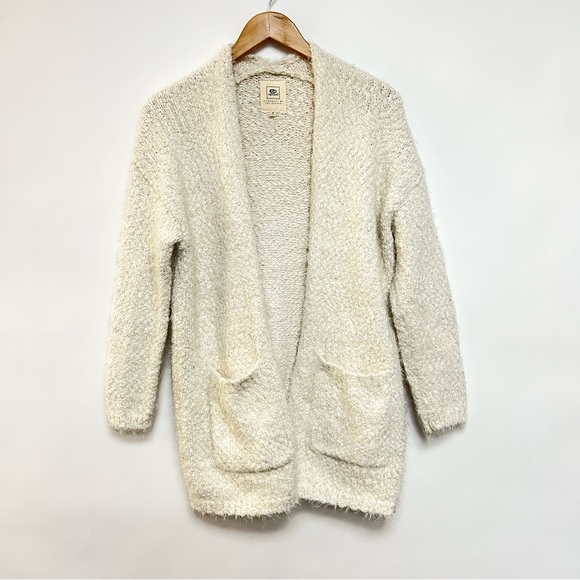 Rip Curl Snow Drify Fuzzy Boucle Cardigan Sweater Open Teddy Knit Size Small - Picture 5 of 12